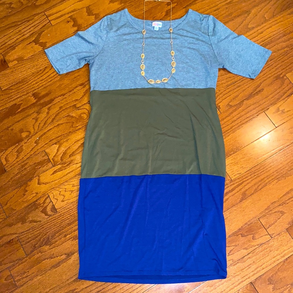 Women’s Lularoe Color-Block Plus Size Julia Dress… - image 1